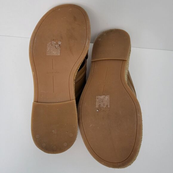 DOLCE VITA Weslee Sandals Womens 9.5 Tan Brown Flat Chunky Platform Espadrille - Picture 8 of 9